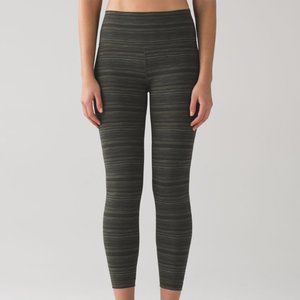 Lululemon High Times Pant (Luxtreme) Cyber Stripe Gator Green Black Size 6